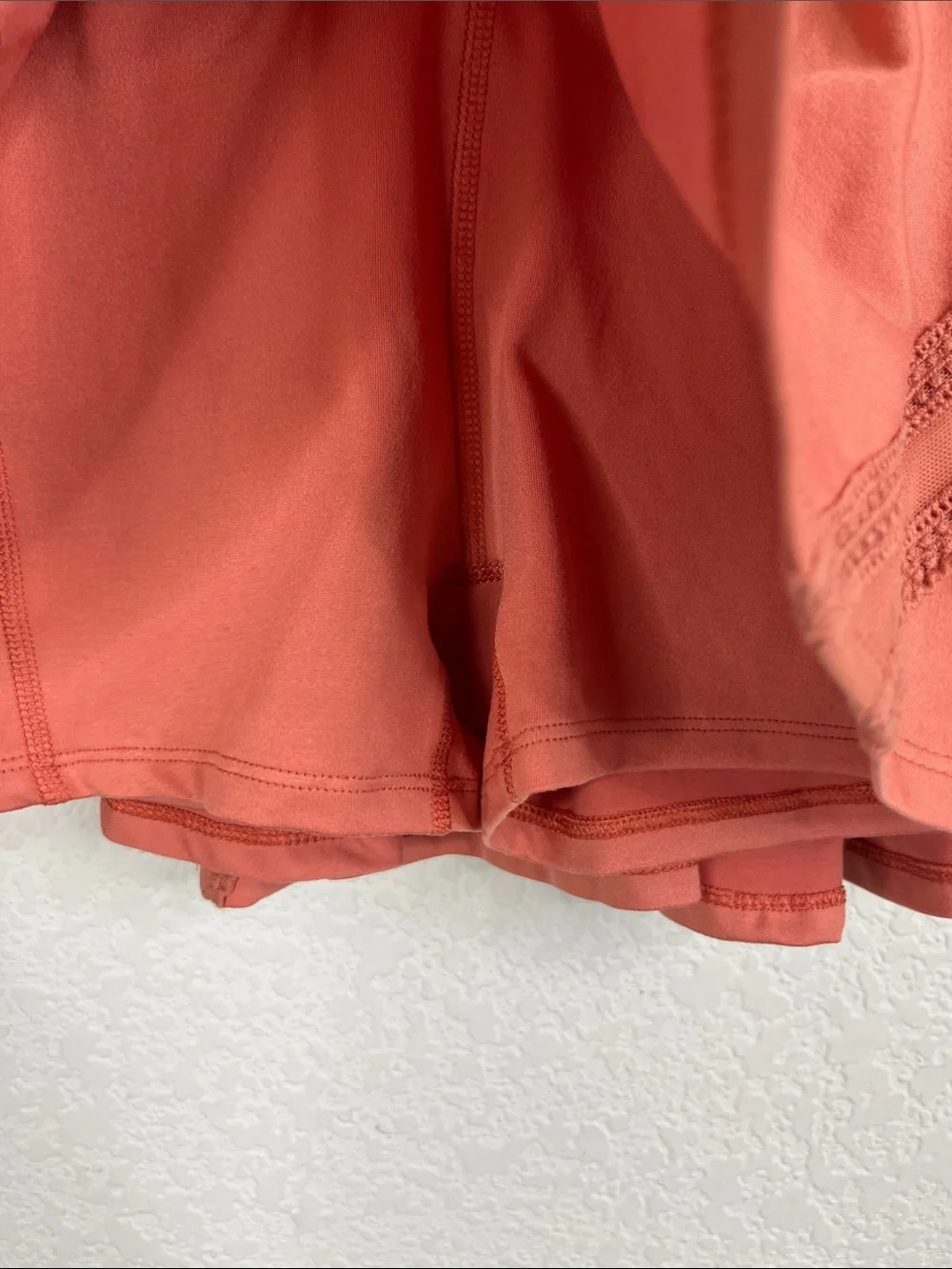 Free People FP Movement Pleats And Thank You Skort Peach Melon Ruffle Skirt